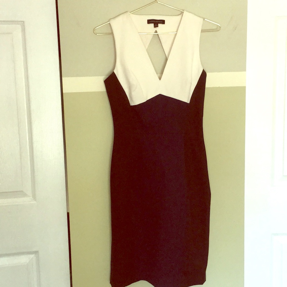 Color block open back Banana Republic midi dress
